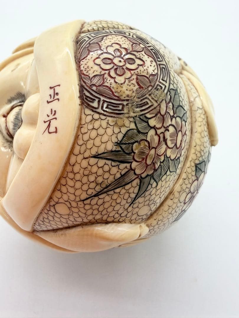極上『浮世絵春画』 根付 置物 /重さ：300g 銘:正光 天然素材