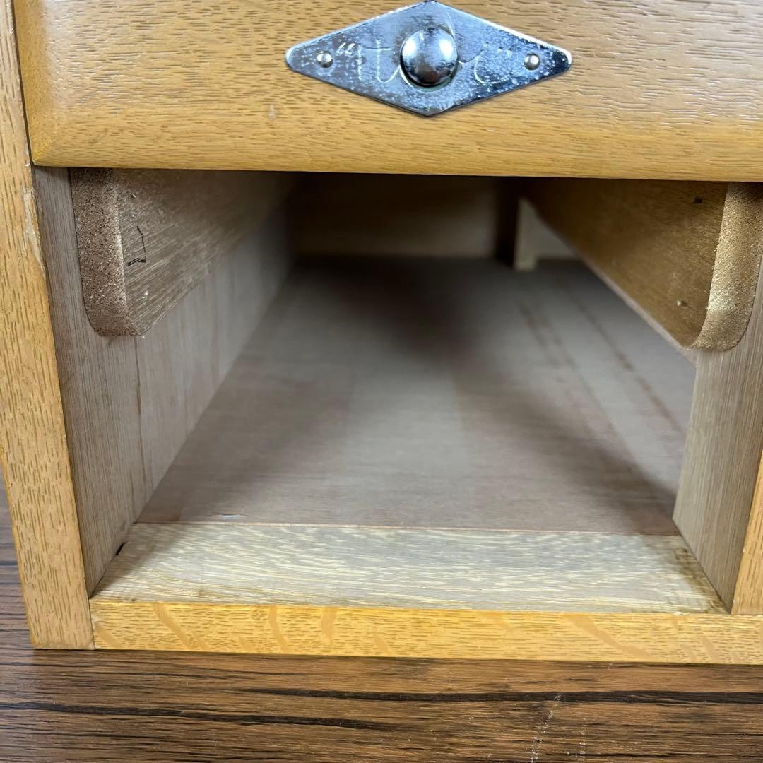 【希少】ヴィンテージ　図書館　カード棚　木製引き出し　ドロワー 4段