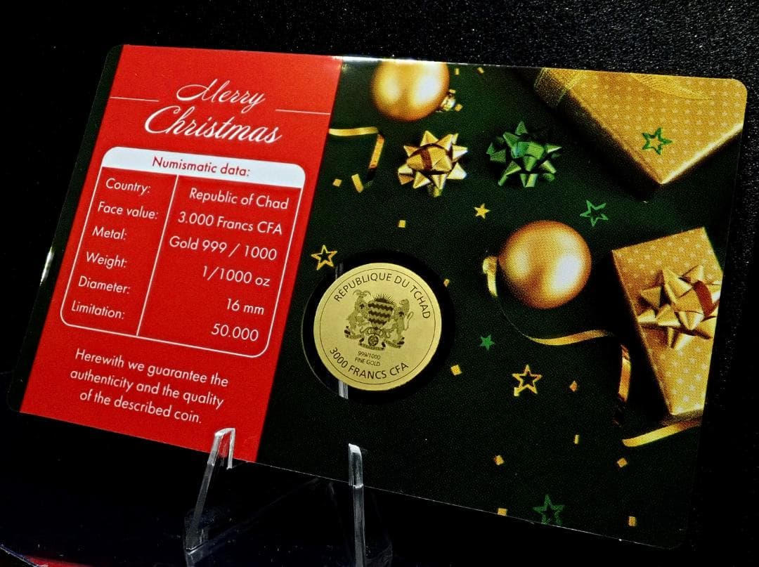 サンタ！幸運の兆し 純金製！コカコーラ 限定！公式COA 1/1000オンス