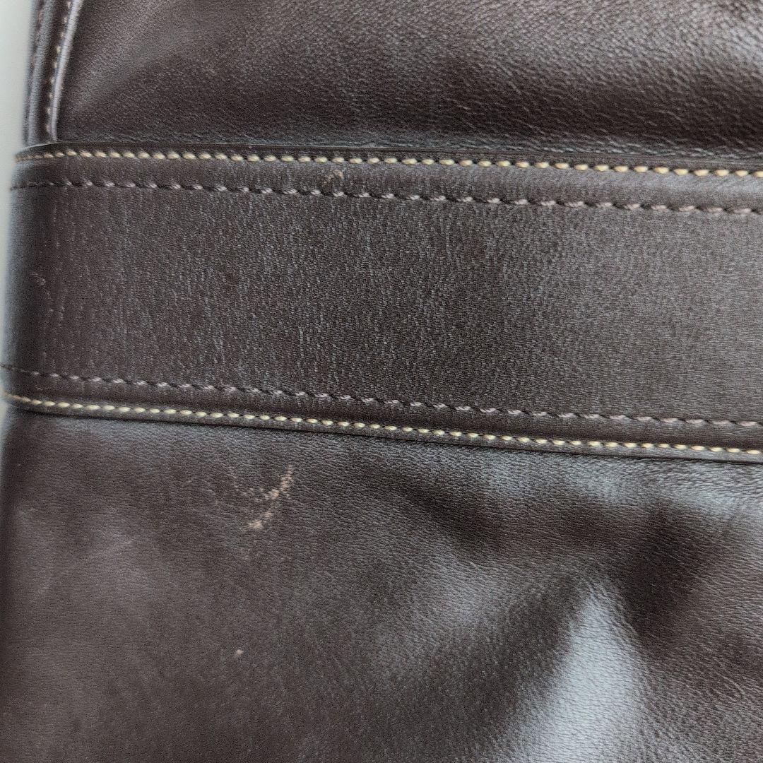 COACH　ダークブラウン レザー ボストンバッグ