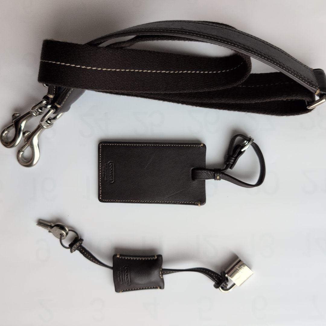 COACH　ダークブラウン レザー ボストンバッグ