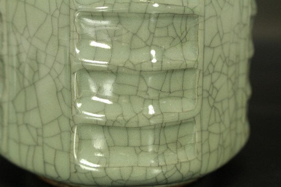 中国美術 彷哥釉 筆堤 文房四宝(A599)