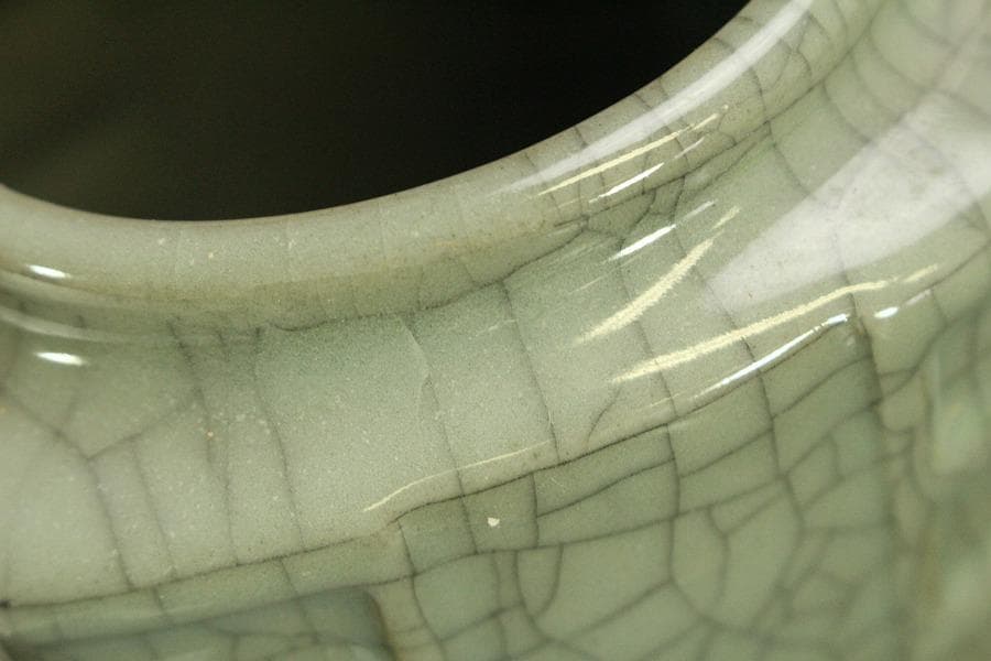 中国美術 彷哥釉 筆堤 文房四宝(A599)