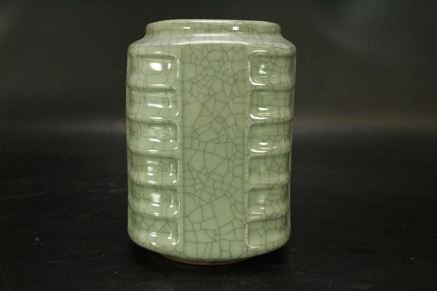 中国美術 彷哥釉 筆堤 文房四宝(A599)