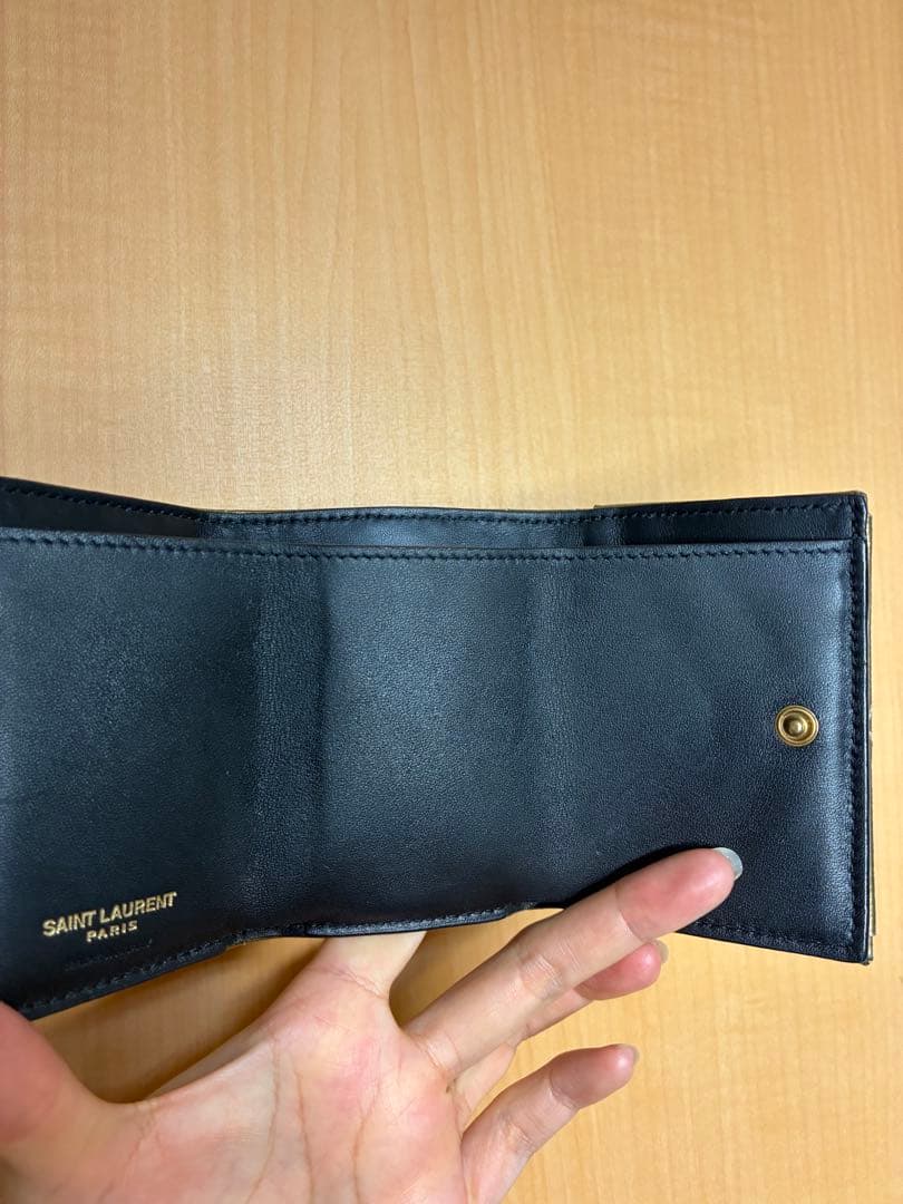 SAINT LAURENT ゴールド 三つ折り財布
