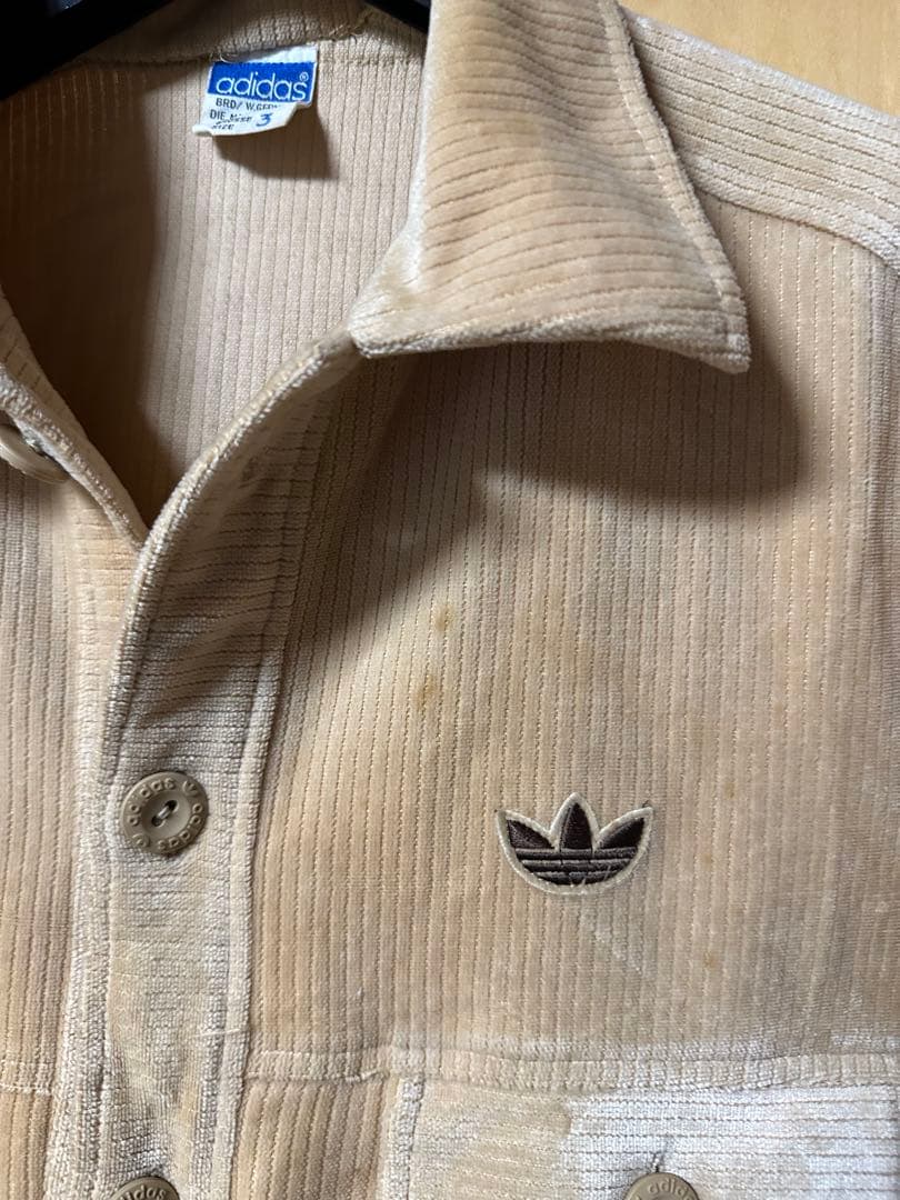 adidas ビンテージ　コーデュロイジャケット サイズ3 ベージュ　ジャージ