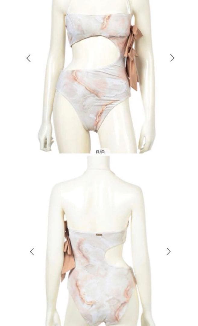 eimyistoire マーブルバイカラーサイドリボンワンピース　水着