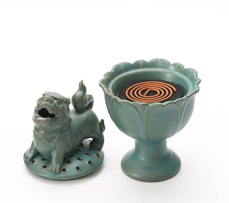 蓮華獅子香炉 茶道具 香道具 工芸品 美術品 置物