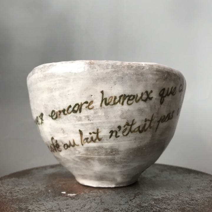 妻の作った 抹茶茶碗 カフェオレボウル 陶芸 猫舌に捧げる器 フランス風味