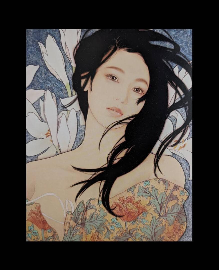 石川幸奈、「White Wind」、希少画集・額装画、日本製・新品額縁