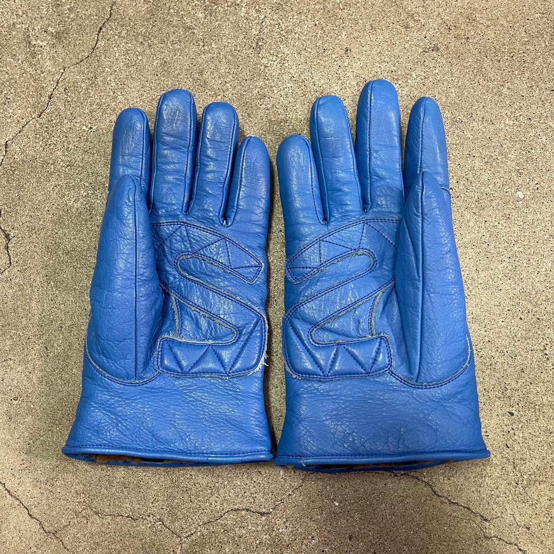 Schott ショット ワンスター レザーグローブ 革手袋 ボア ブルー S