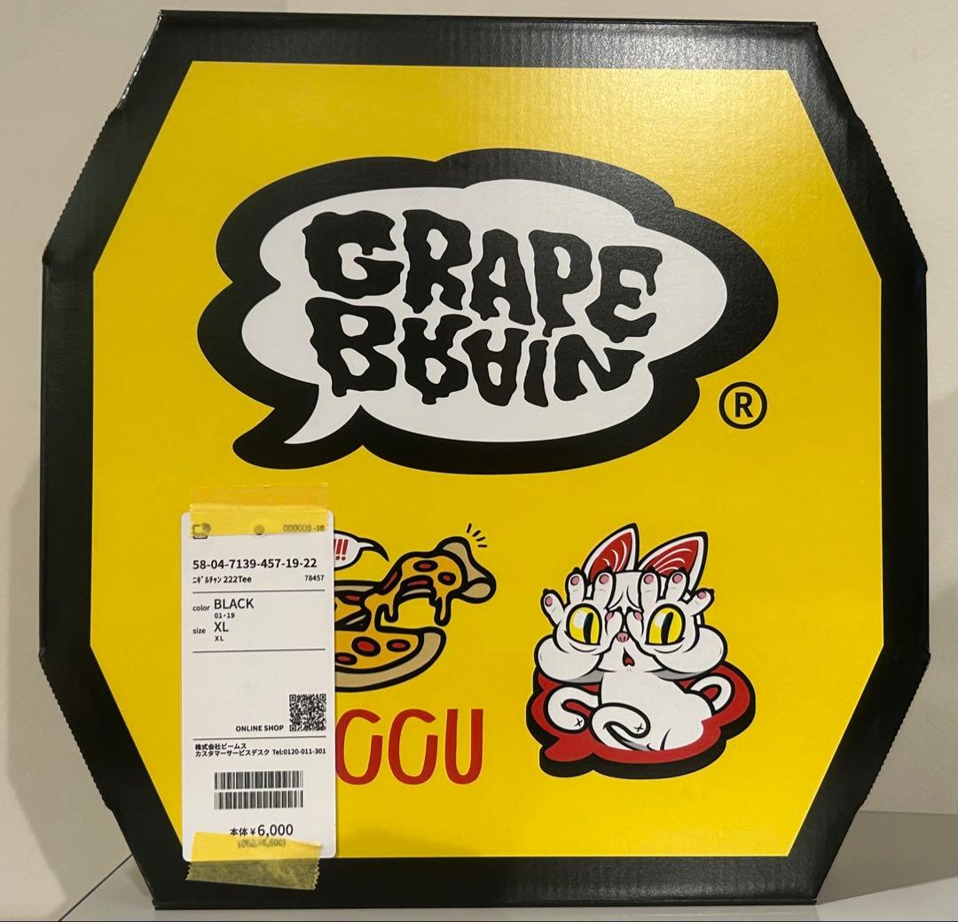 新品 GRAPE BRAIN BEAMSコラボ 戦慄！にぎるちゃん Tシャツ 黒