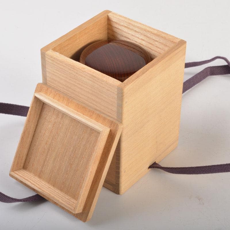 茶道具　漆塗　きれいな木目の棗　時代箱付　V　6715