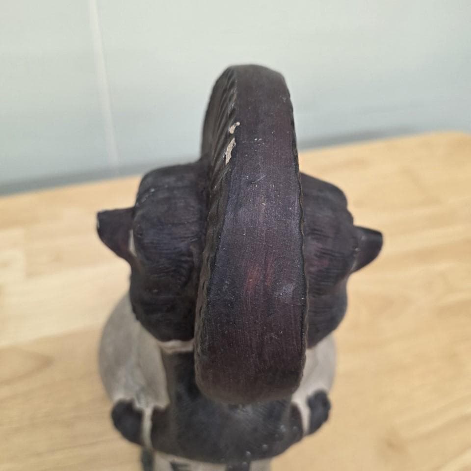 両面狸の置物 たぬきの置物 狸庵 タヌキ 信楽焼 昭和レトロ