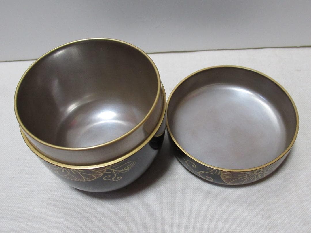 茶道具　菊梅唐草蒔絵　大棗　西條一斎製　共箱