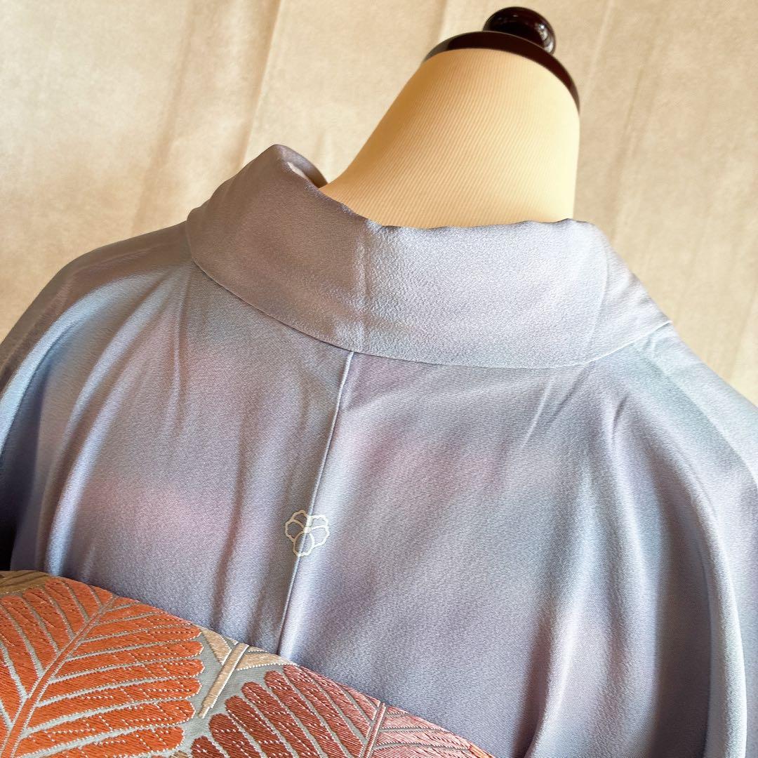 色無地　フルセット　着物　正絹　グラデーション　一つ紋　アクア　J7