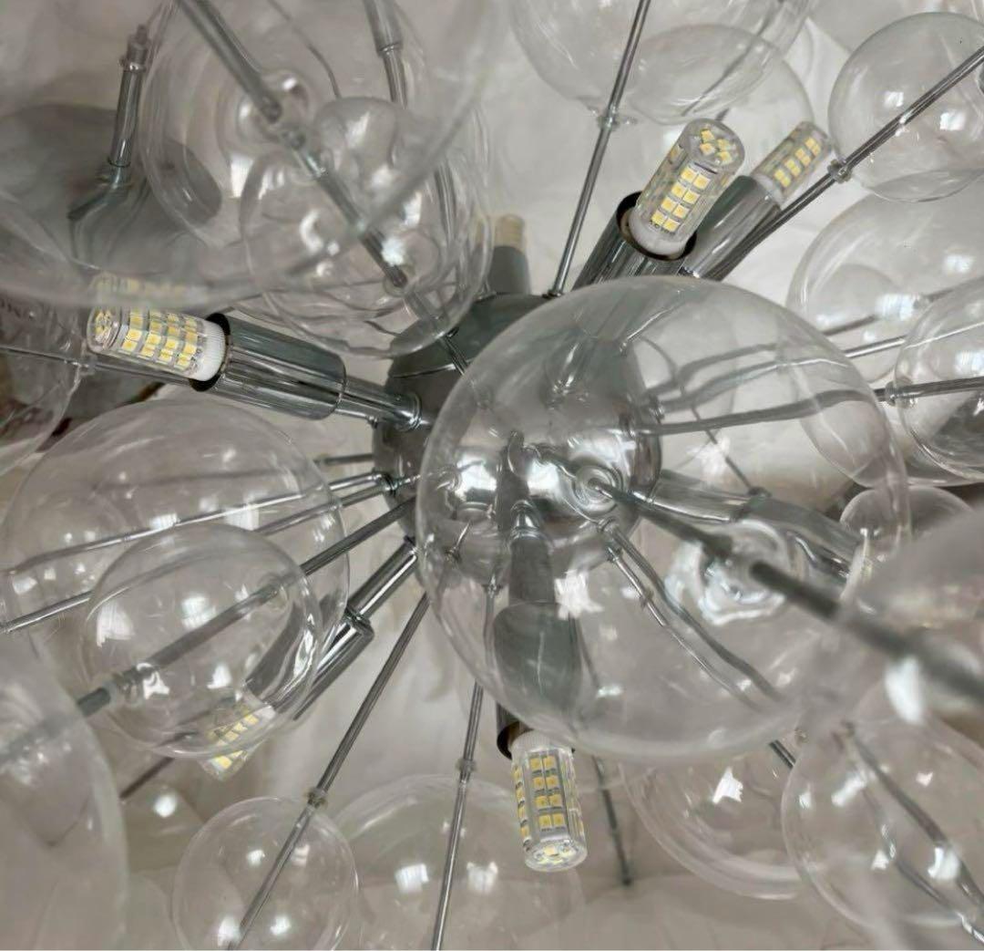 MCQUEENバブルガラスシャンデリア 照明 直径60cm 割れあり