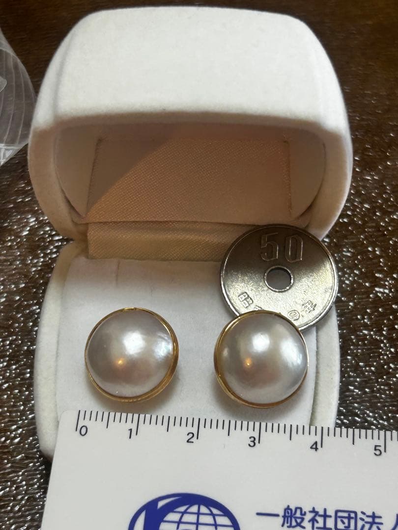 K18マベパール真珠 ドーム型ピアス