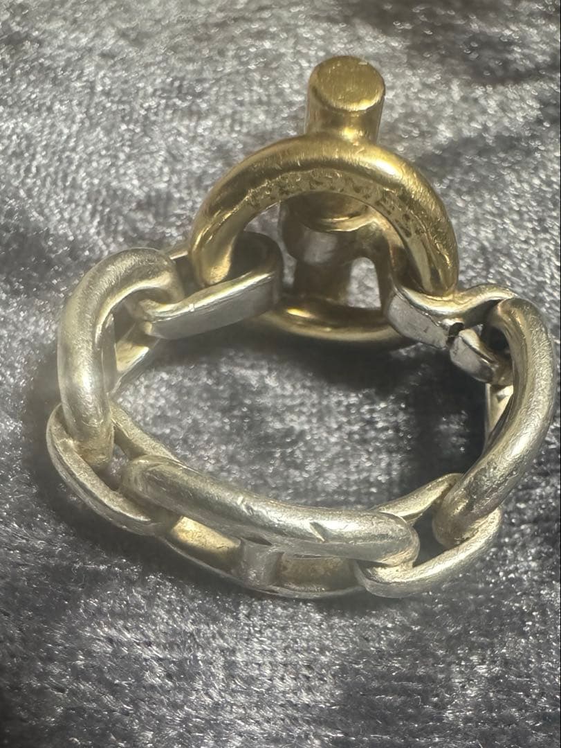 HERMES シェーヌダンクル　18Kコンビリング ヴィンテージ