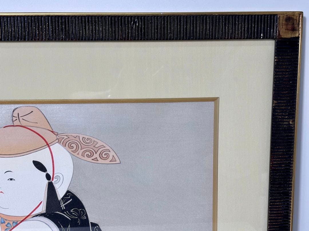 #西沢笛畝 木版画 「御所人形十二題」シリーズ「天下」 額装作品　複製画