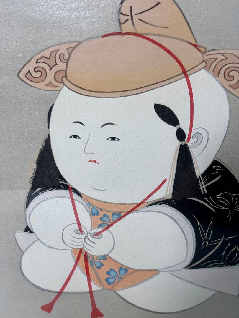 #西沢笛畝 木版画 「御所人形十二題」シリーズ「天下」 額装作品　複製画