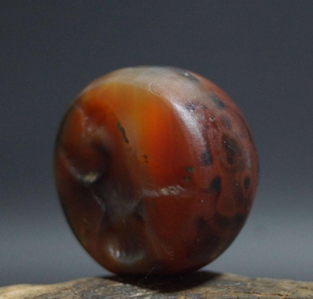 古代ギリシャ メノウ瑪瑙 刻『鷲』大玉印章 ドーム型シール 印材 提げ物 装飾品