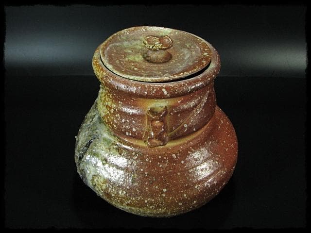 高橋 楽斎 破れ袋 信楽 水指 替塗蓋 茶道具 盛蓋 四方桟 共箱 上位品 g2