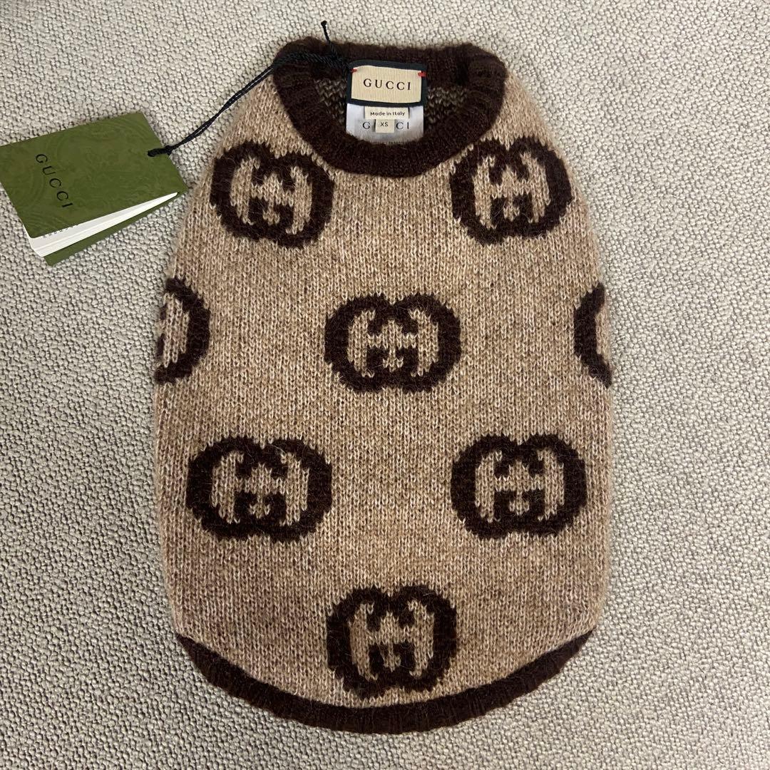 新品・未使用⭐️グッチ GGロゴ モヘア混 ドッグ セーター ニット　犬服