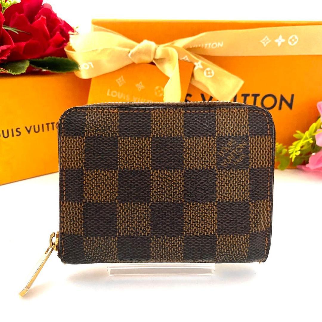 ルイ ヴィトン◎パース ラウンドファスナー ダミエ エベヌ ケース