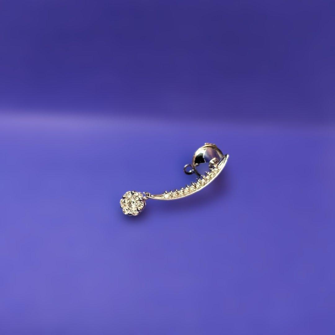 K18WGダイヤピンブローチ