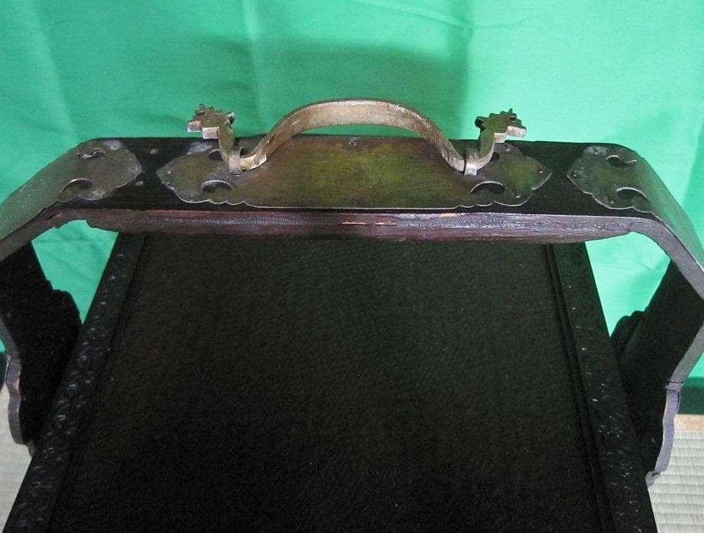 骨董　おかもち　岡持ち 木製三段