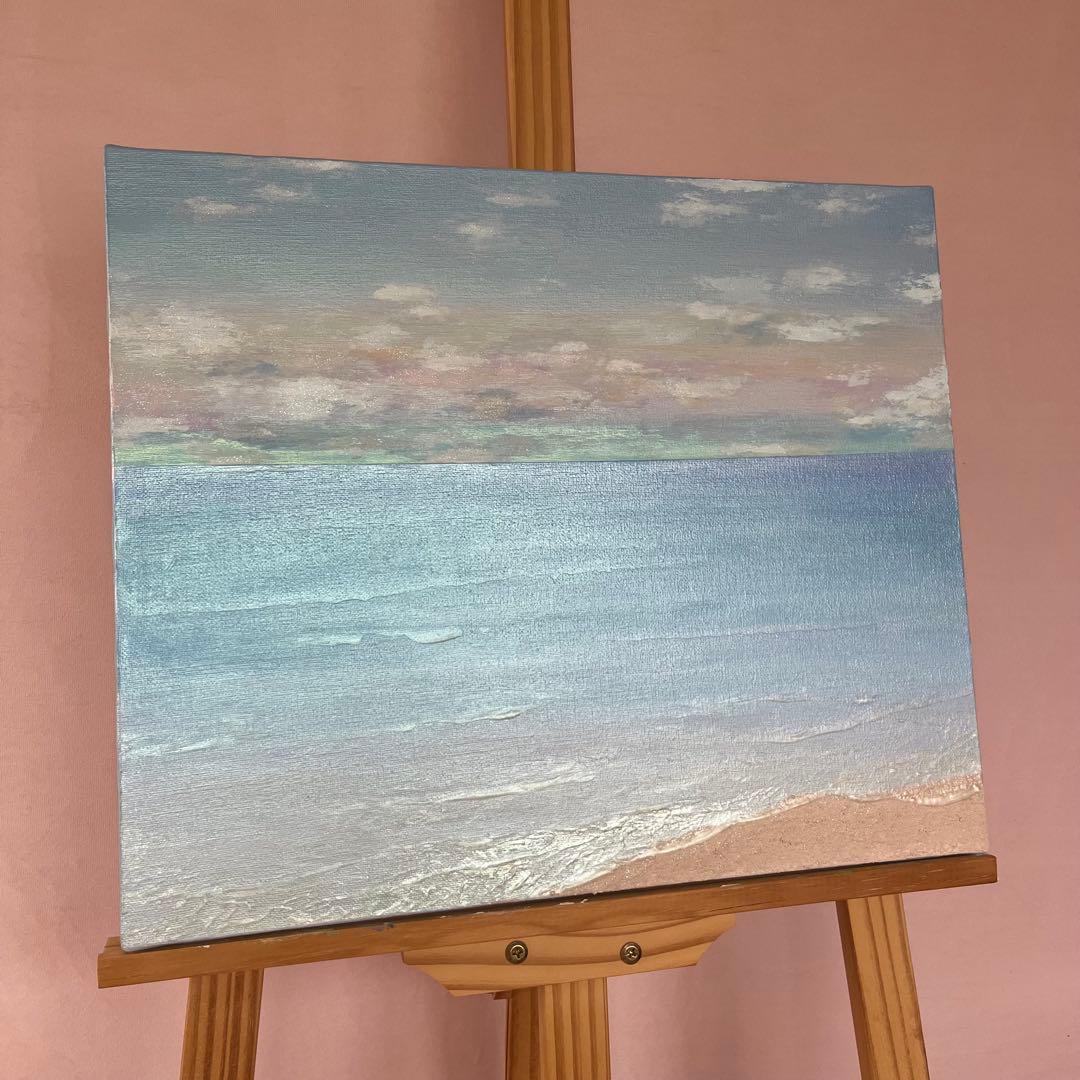 海の風景 テクスチャーアート 海の絵 海 海アート 癒し 風景　原画