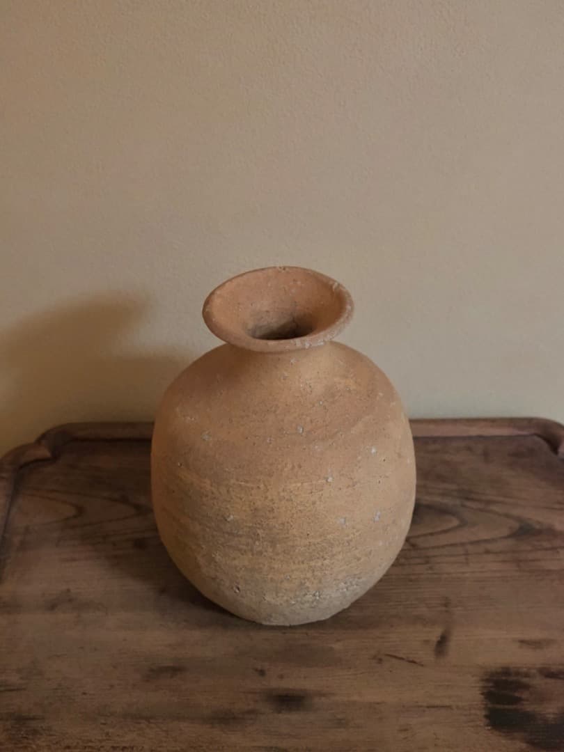 信楽焼　壺　土器　花器　華道具　民藝　箱付　Q2287