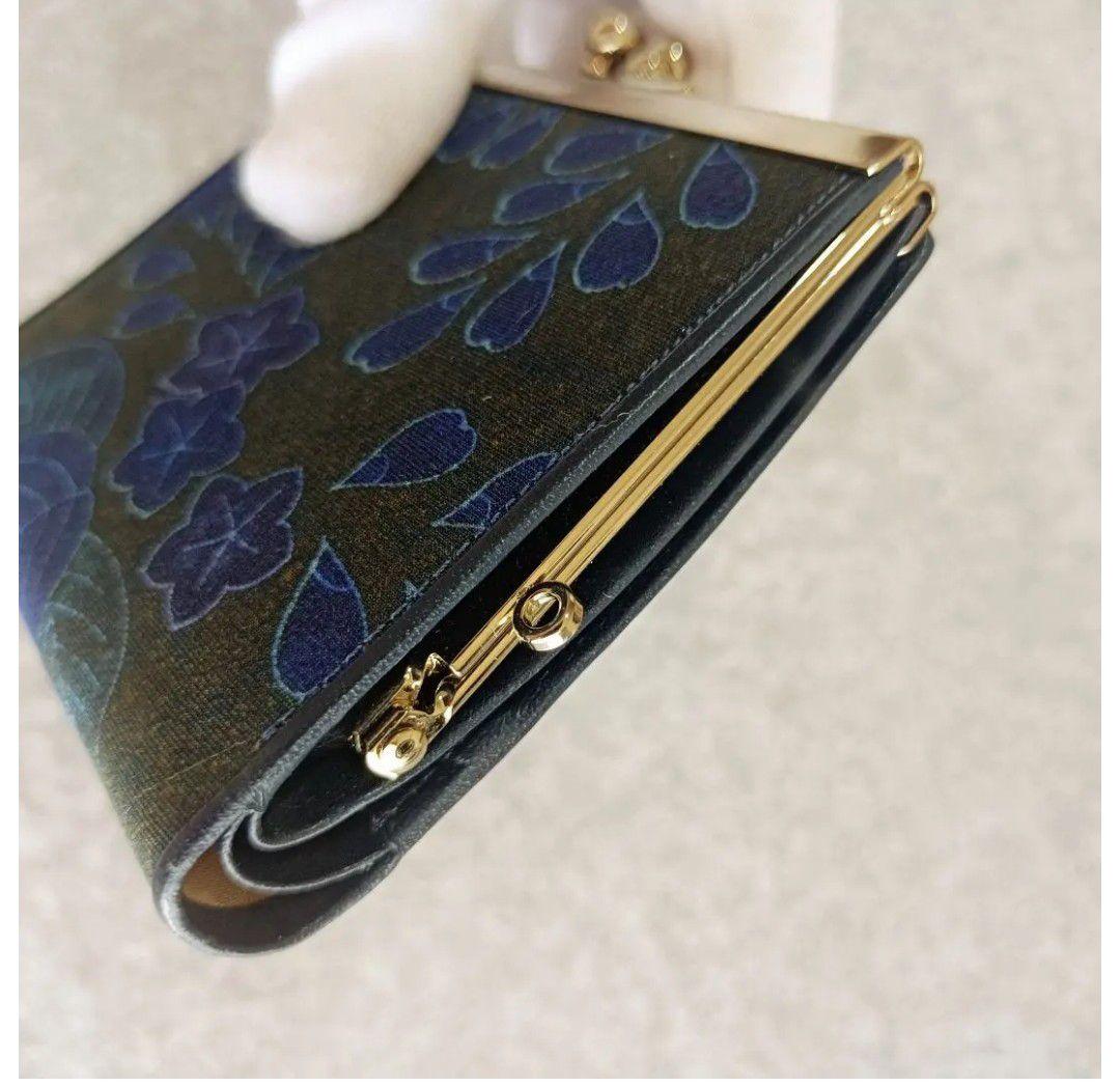 木箱入 藍染 高級 加賀友禅 ミニ財布 小銭 小物入れ 日本伝統工芸 絹100％