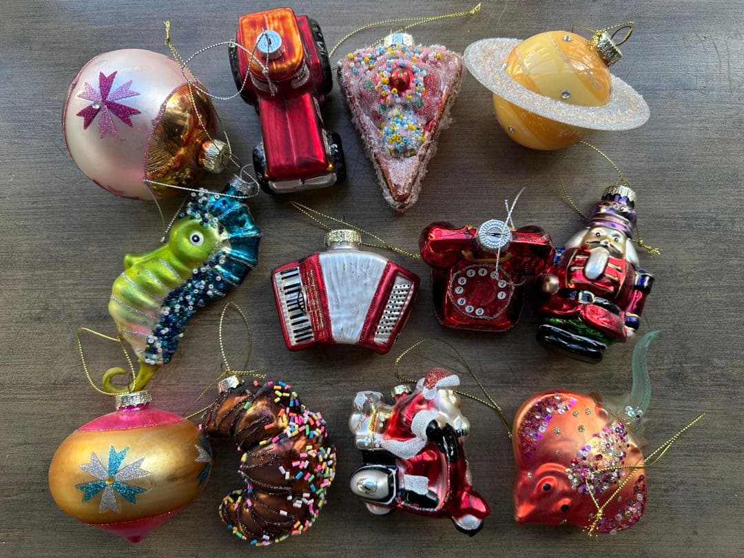 フライングタイガー　ガラス製オーナメントセット クリスマス　12個セット