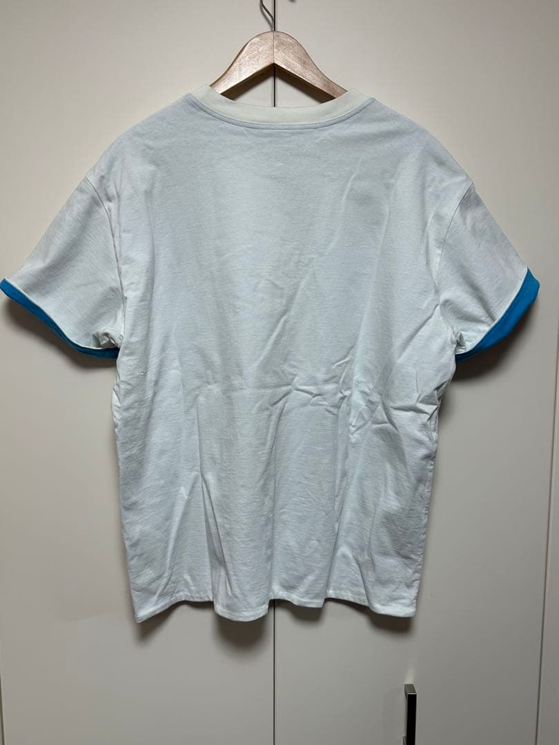 BOTTEGA VENETA ダブルレイヤーTシャツ 白x青Mサイズ