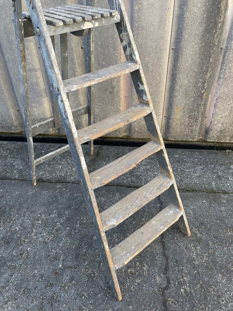 ビンテージ/イギリス/英国製/木製/大型/ラダー/脚立/ディスプレイ/店舗什器②