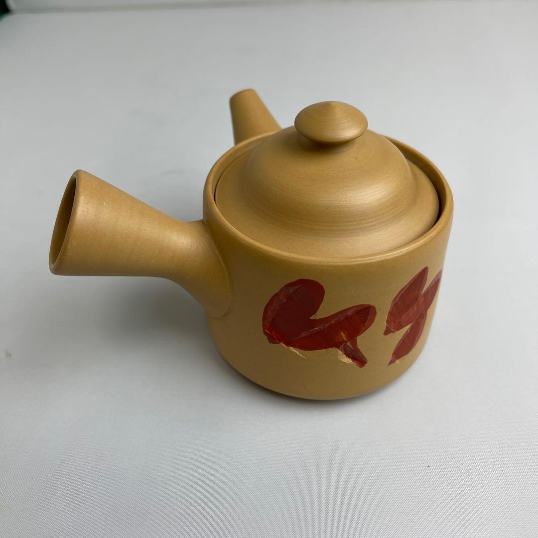 常滑焼　急須　石仙　「古竹」彫リ　茶器　茶道具　煎茶道具