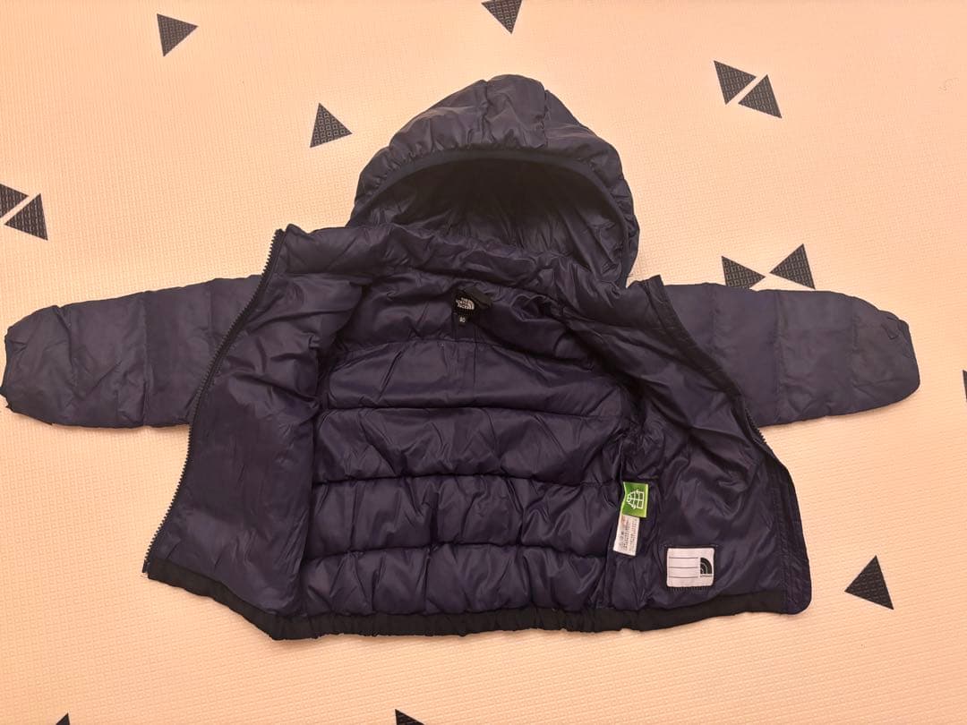 THE NORTH FACE ネイビーフード付きダウンジャケット 90