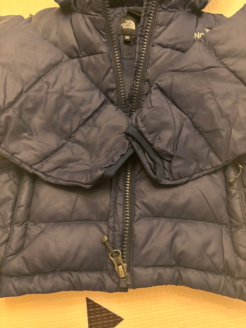 THE NORTH FACE ネイビーフード付きダウンジャケット 90