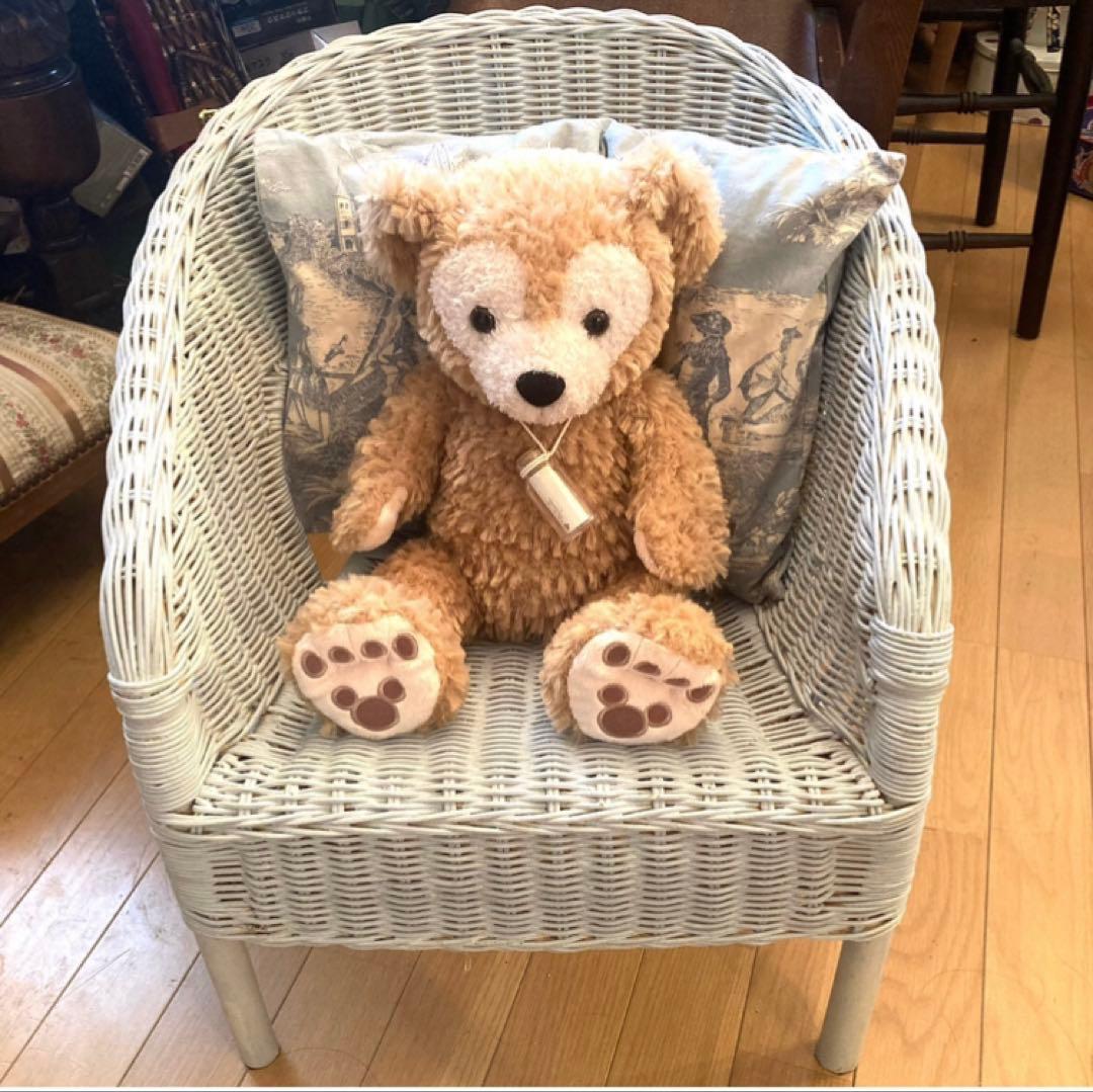 アンティーク　ラタン　ロイドルームチェア　椅子　キッズ用　子供用　水色　フランス