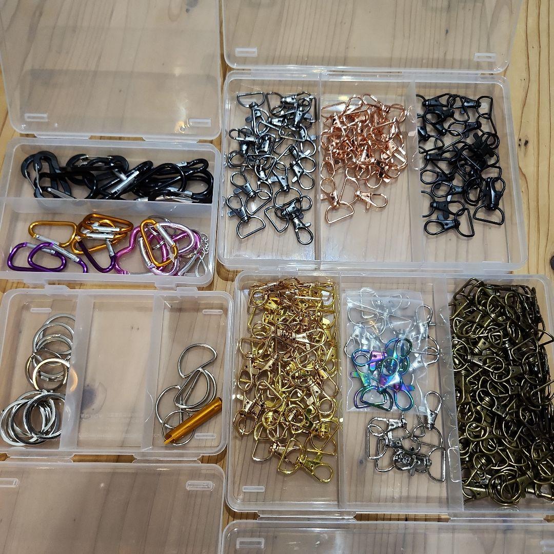 100サイズ箱パラコード紐大量ハンドメイド材料キーホルダーカラビナブレスレット