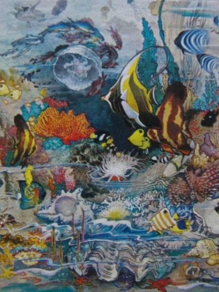 LEE-MAN-FONG（李　曼峰）、森の獣と花、希少な額装用画集画