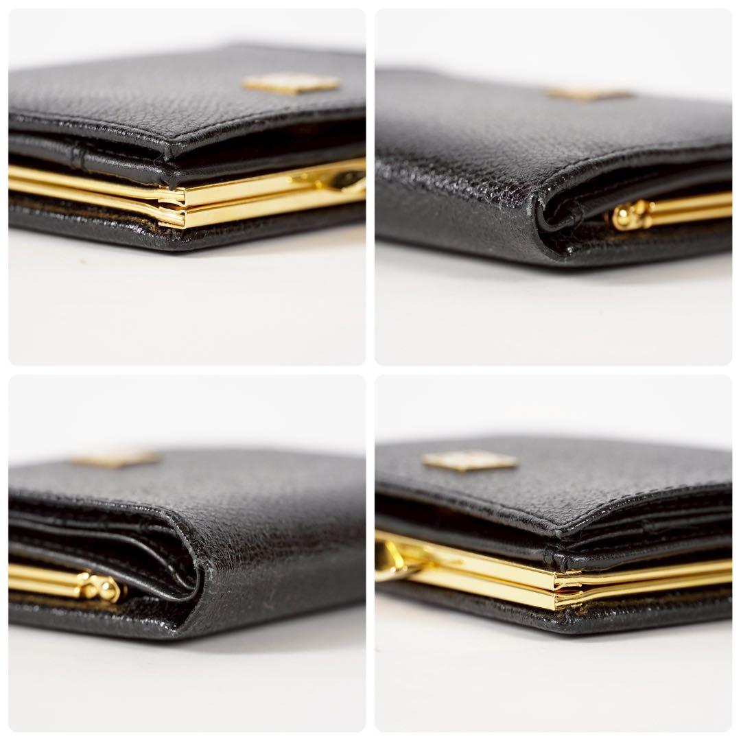 【極美品✨】ジバンシー 箱付き 二つ折り財布 がま口 レザー ダークネイビー