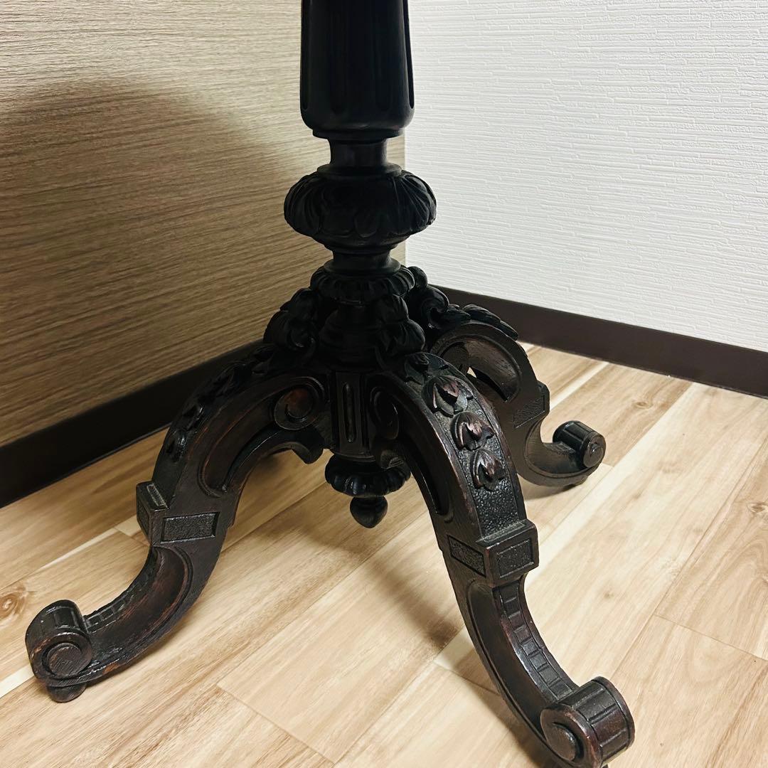 ヴィンテージ アンティーク 手彫り テーブル 猫足テーブル 高級 家具 葉脈