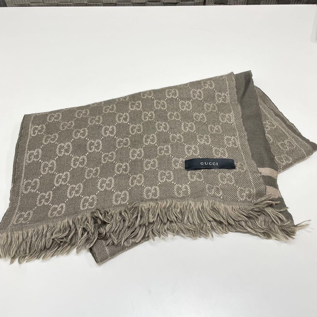 ち*づ様 GUCCI GGロゴマフラー ブラウン