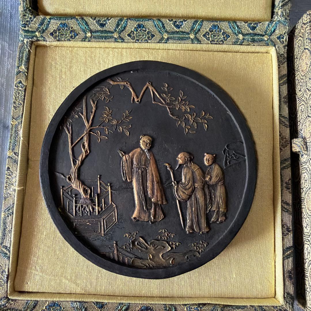 唐墨　墨　中国　胡開文　程君房　書道　習字　漢字　人物　専用箱入り