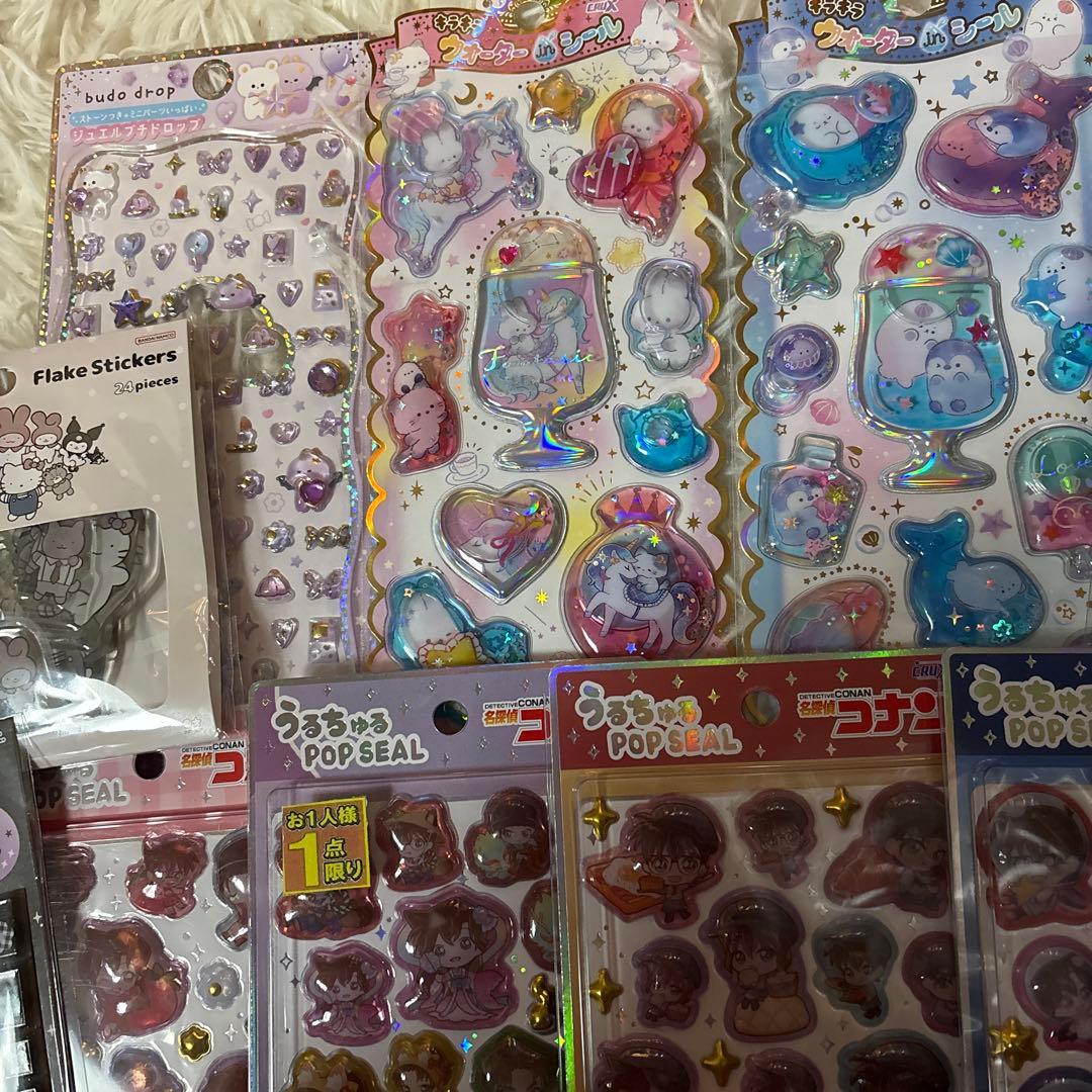 シールまとめ売り　うるちゅるPOP 名探偵コナン　サンリオ　日焼けサンリオ