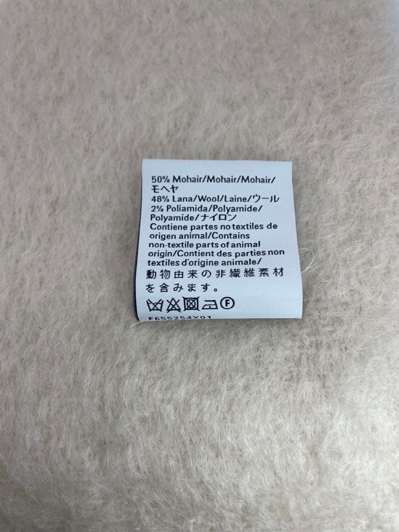 LOEWE アイボリー モヘアマフラー（ショッパー付き）