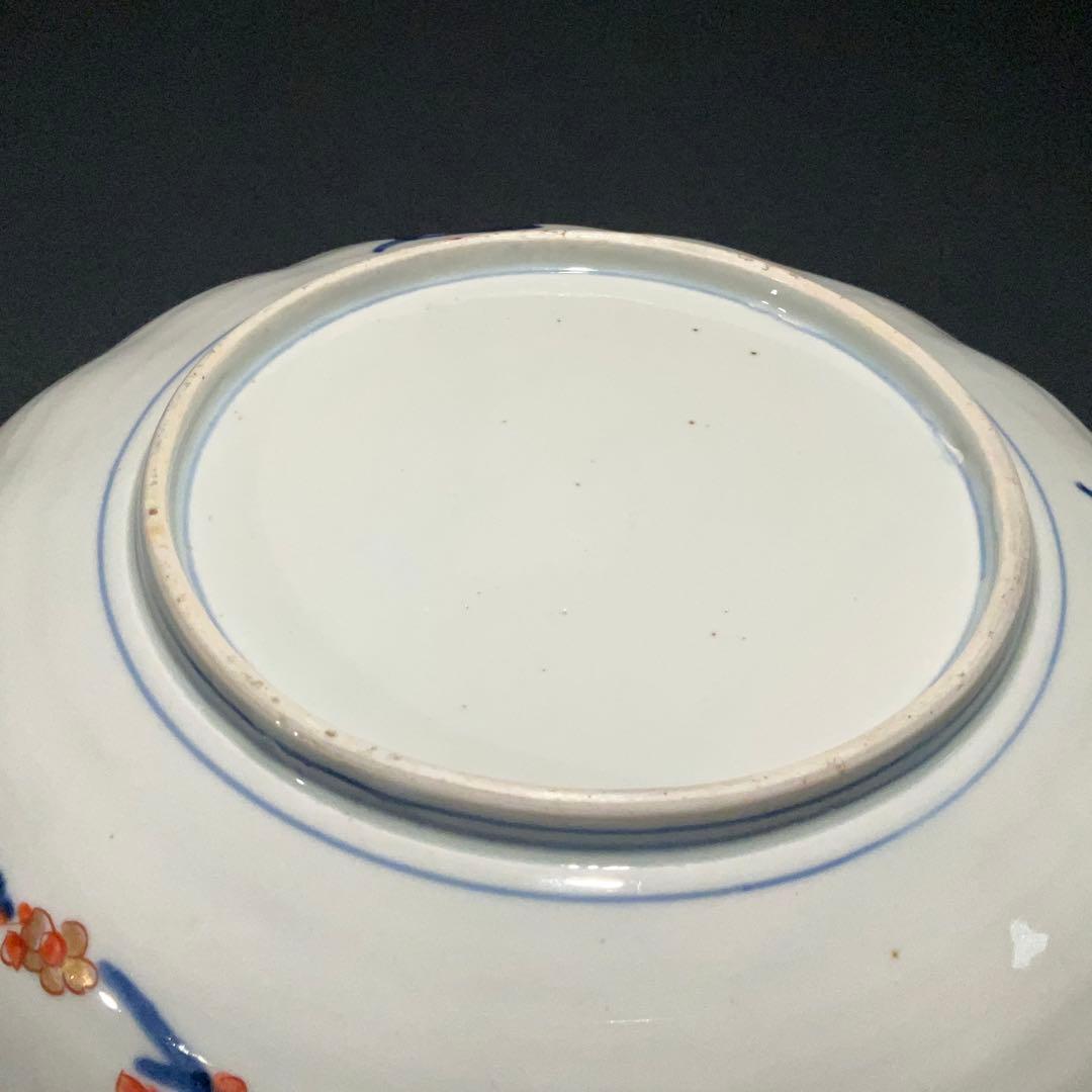 伊万里金襴手山水図八寸皿　Φ24㎝　骨董　古伊万里　江戸幕末　R0918w1ダS